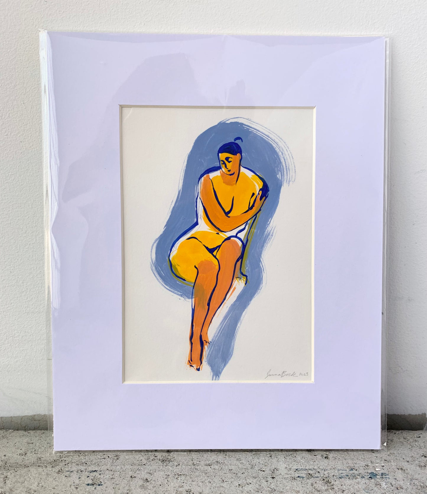 Figure in Blue and Orange