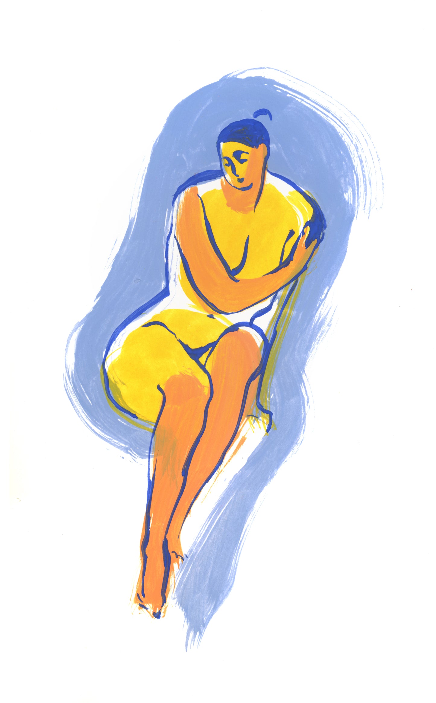 Figure in Blue and Orange