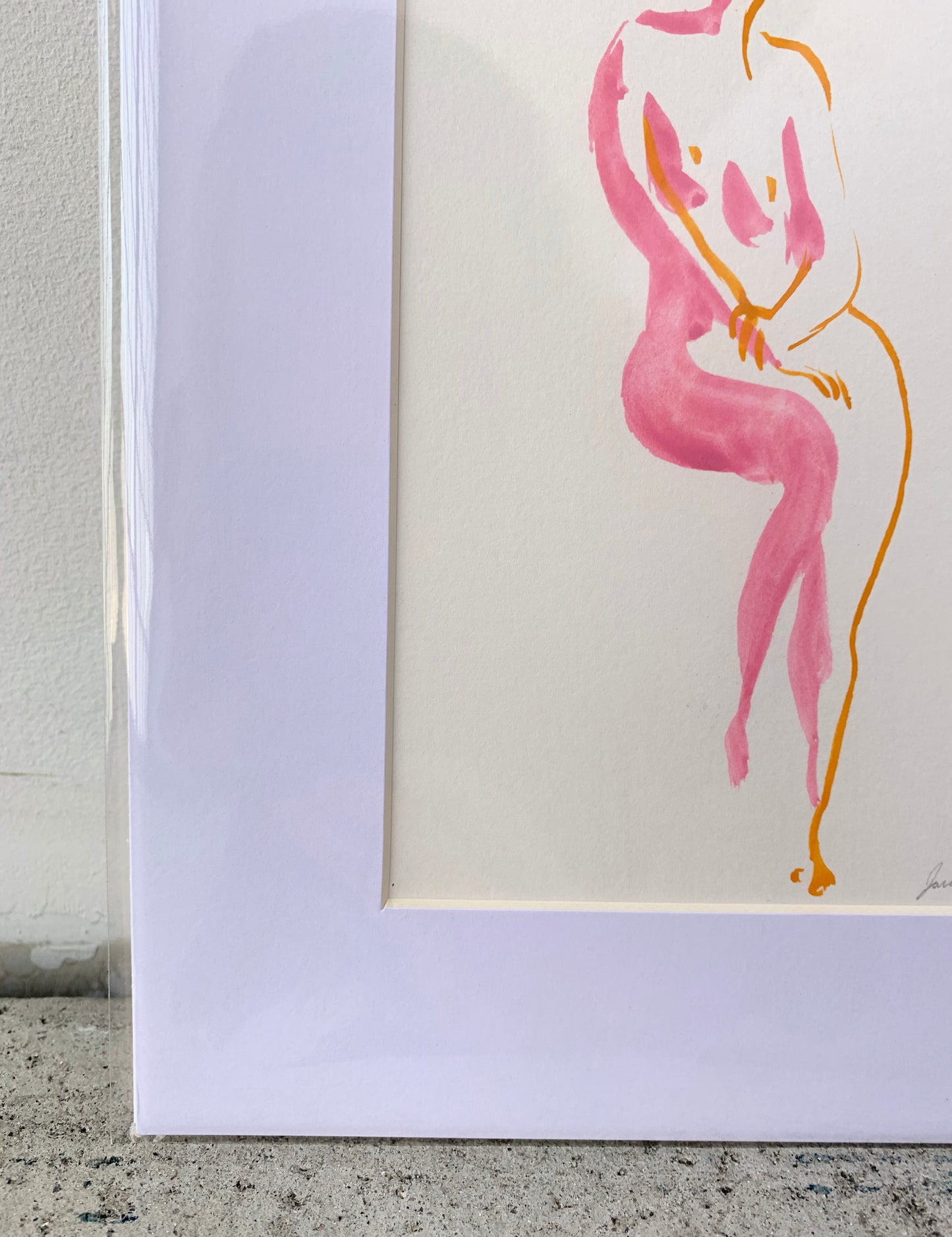 Figure At Ease In Pink and Orange