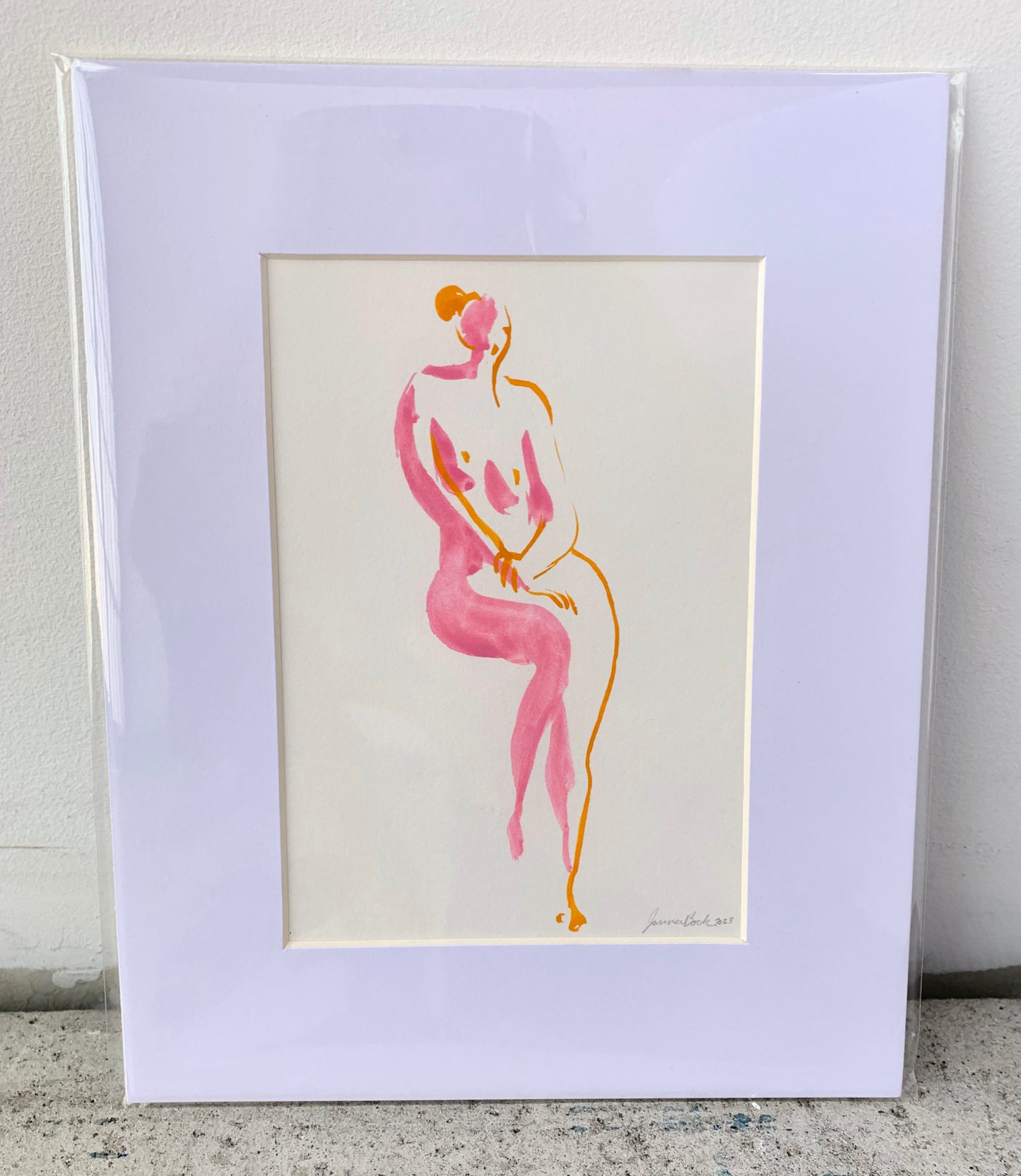 Figure At Ease In Pink and Orange