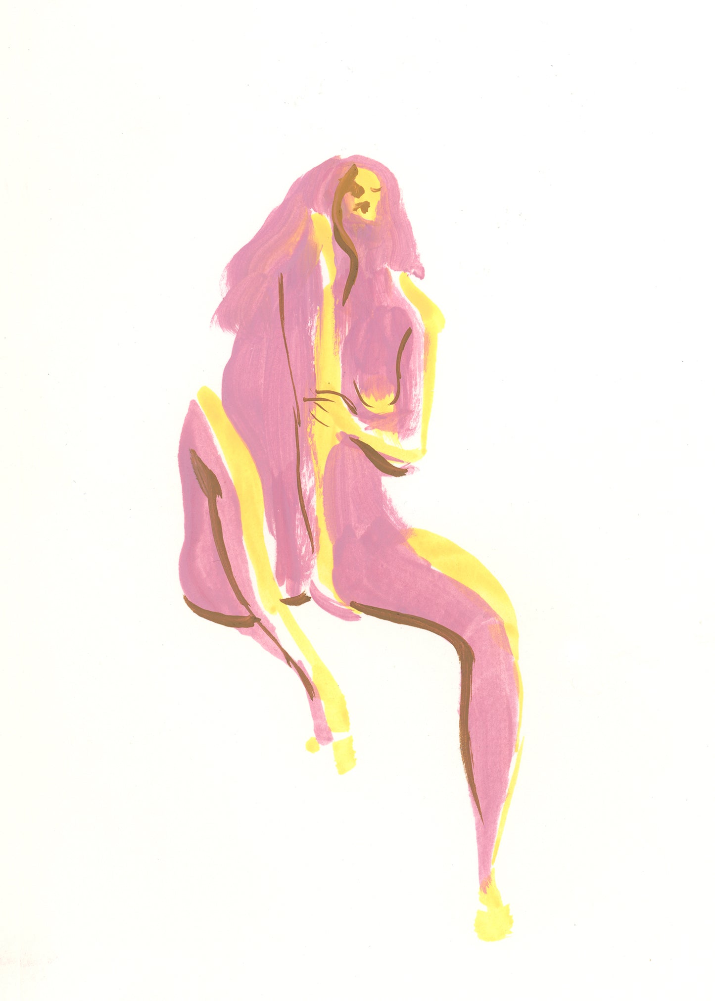 Sassy Sitting Figure in Pink